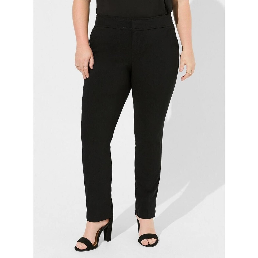 Torrid Trouser Straight Deluxe Stretch Mid Rise Pants Plus Size 22 Black - Picture 1 of 9